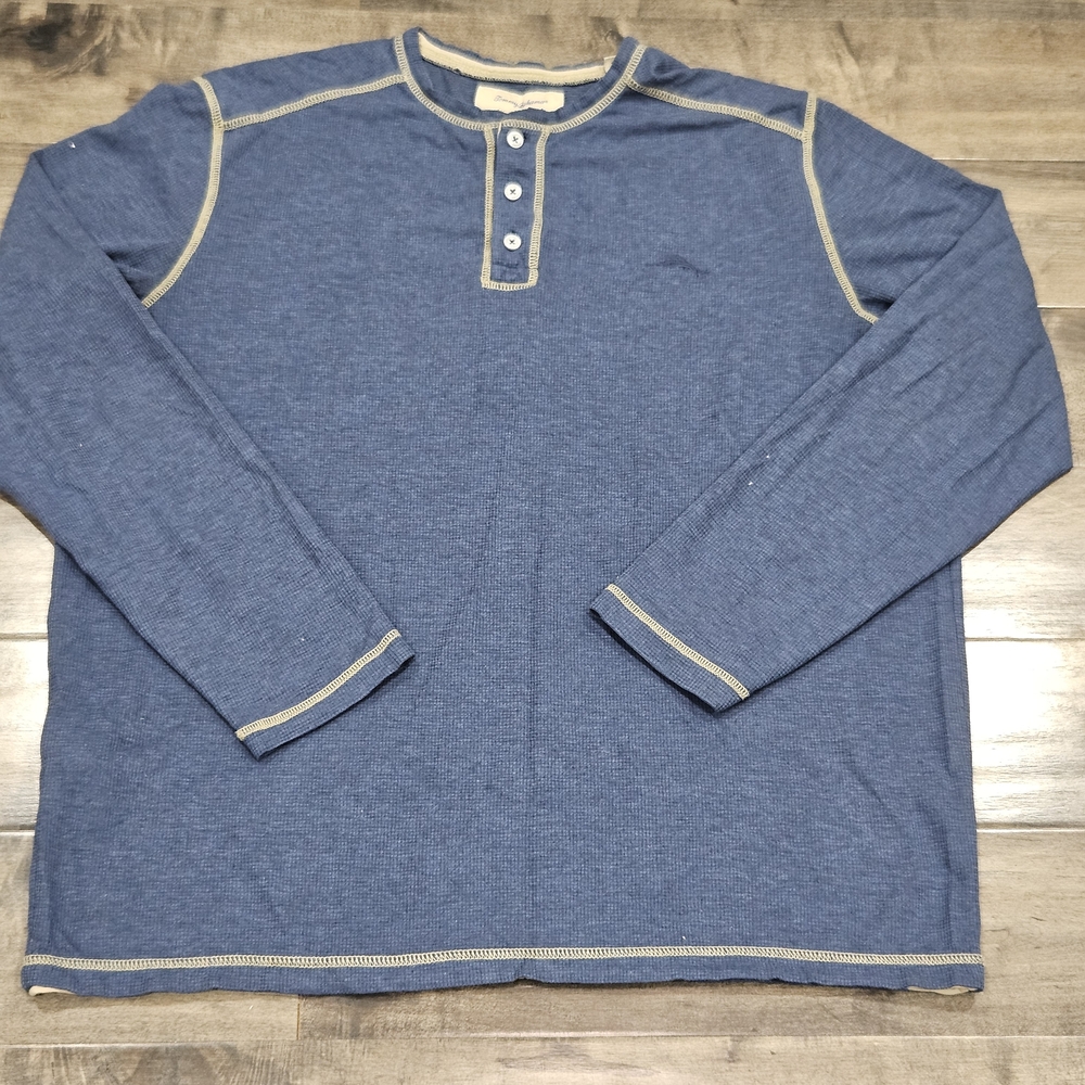 Tommy Bahama Blue Long Sleeve Henley